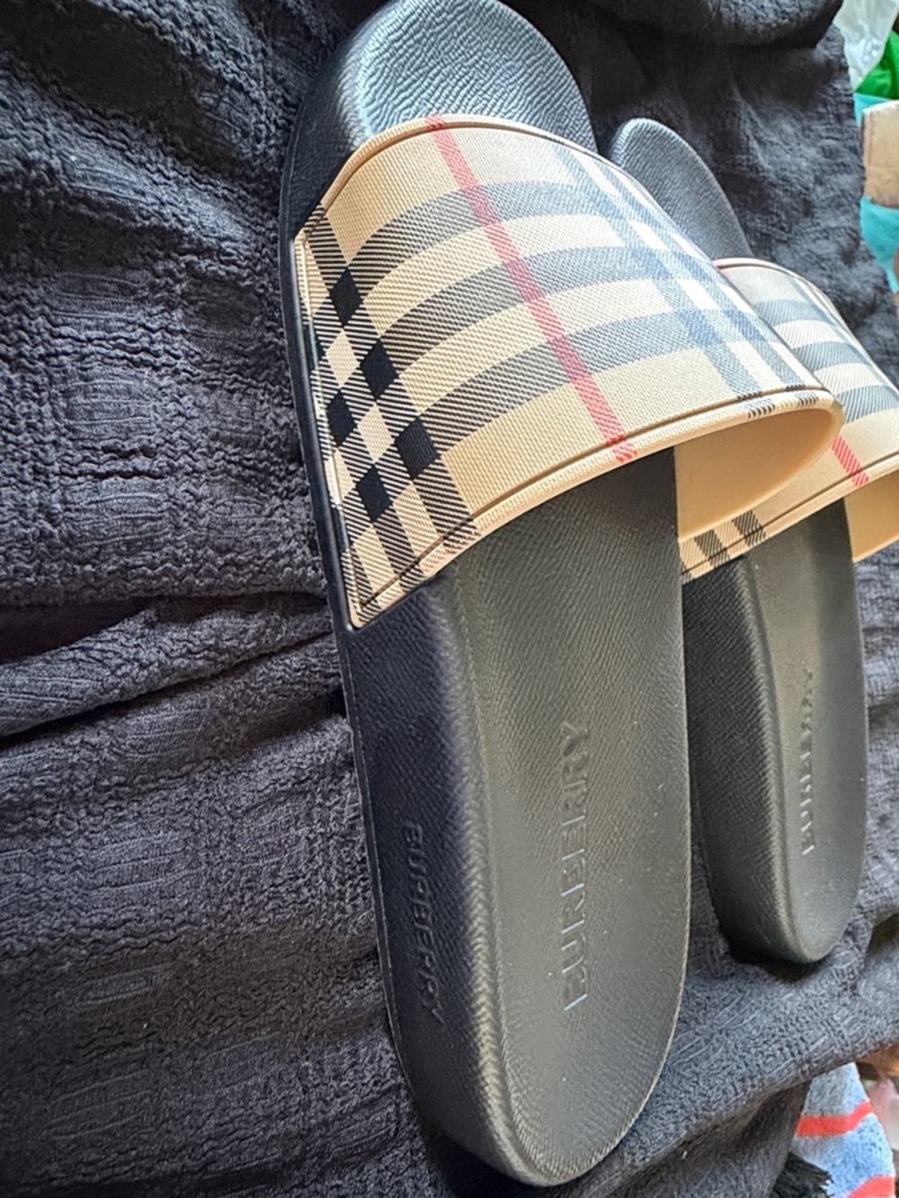 Burberry Check Slide Sandals Women’s Size 9 Designer Slides Nova Check” - Picture 2 of 4